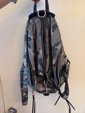 Rebecca Minkoff Gray and Black Camo Sling Backpack